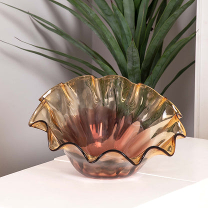 Concha Amber Glass Decor Bowl