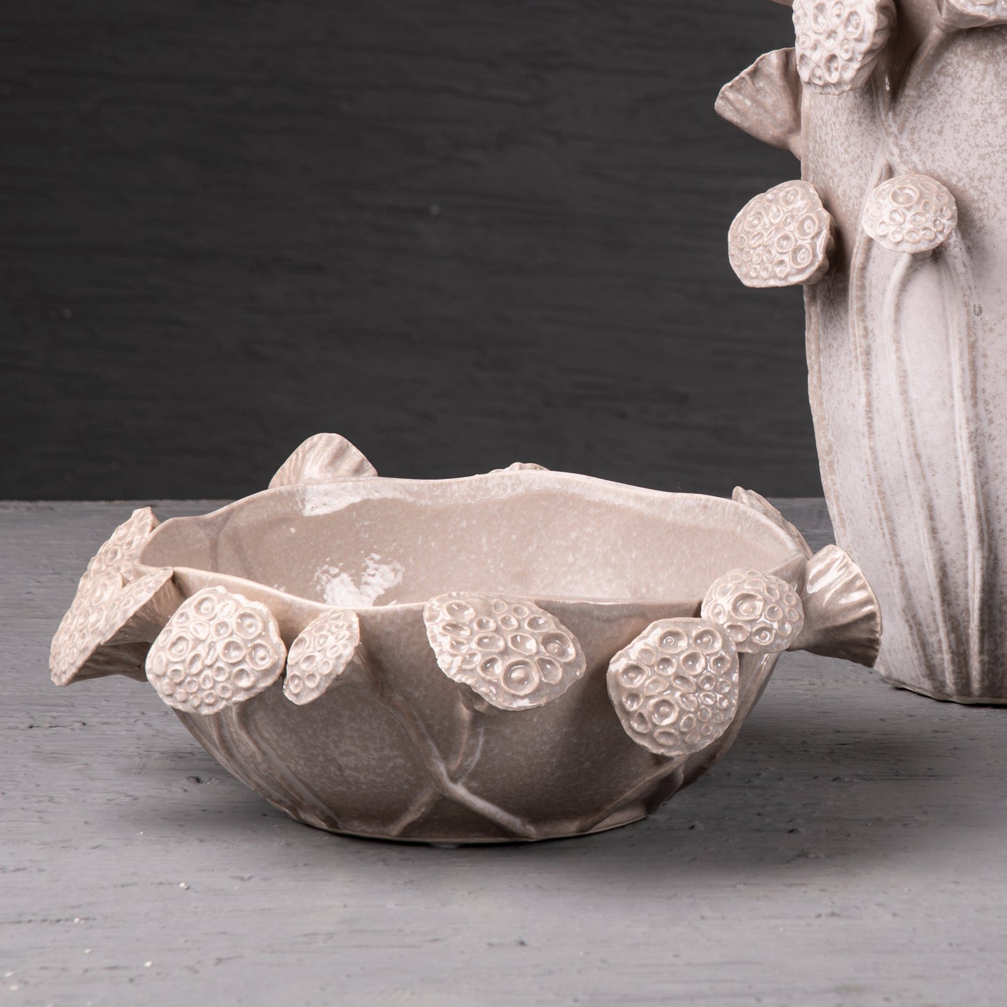 Lotus Pod Grey Decor Bowl